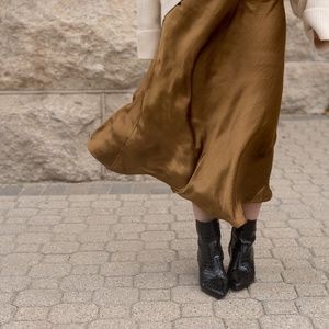 Oak + Fort Burnt Umber Slip Skirt